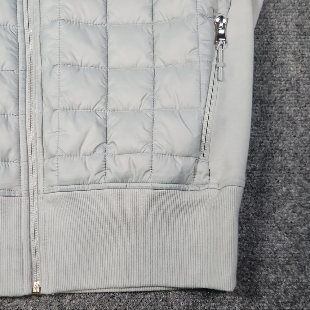 Old Navy Active Dynamic Fleece Quilted Hybrid Zip Up Hoodie Jacket Gray M - Picture 5 of 8
